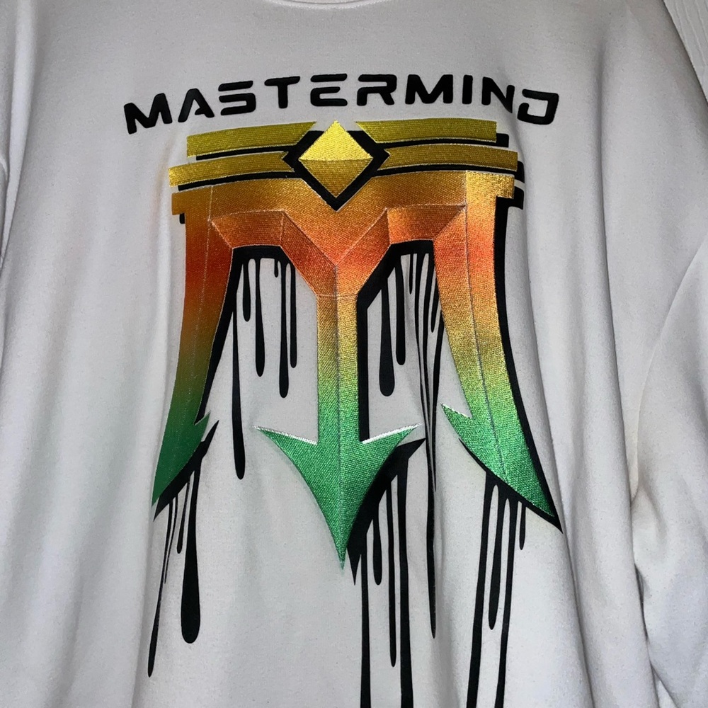 White Crewneck Sweater with Graphic Design